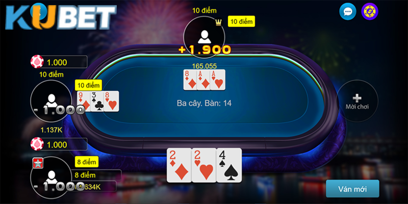 Hướng dẫn tính điểm bài ba cây tại game bài Kubet